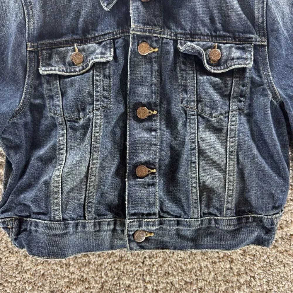 Polo Ralph Lauren Denim Jacket Girls 10 Blue Trucker Youth Cropped‎ Pockets Kids